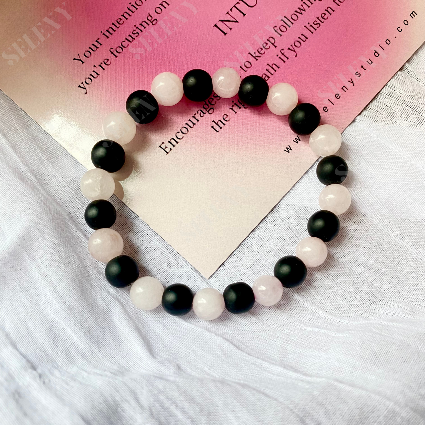 Rose Quartz & Black Onyx Bracelet