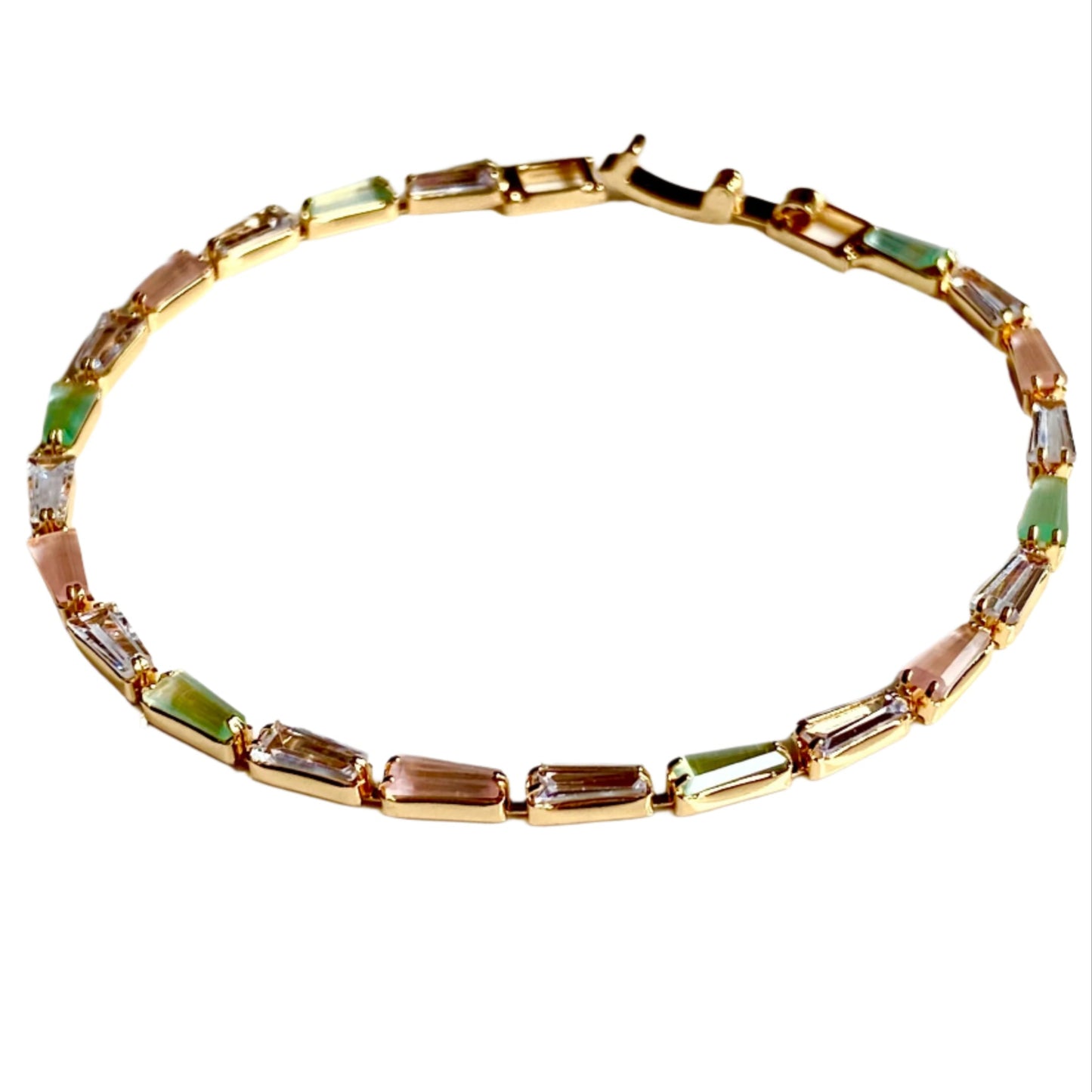 multicolor bracelet, pastel color, statement jewellery, antitarnish bracelet, sleek bracelet, tennis bracelet, womens tennis bracelet, stone bracelet, jade bracelet, crystal bracelet