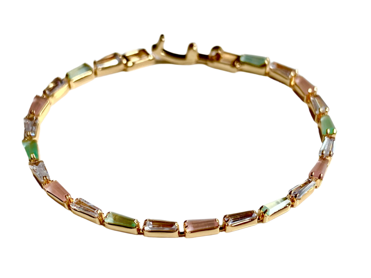 multicolor bracelet, pastel color, statement jewellery, antitarnish bracelet, sleek bracelet, tennis bracelet, womens tennis bracelet, stone bracelet, jade bracelet, crystal bracelet
