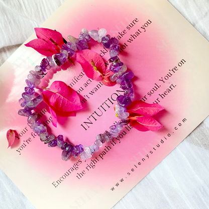 Amethyst Natural Stone Chip Bracelet