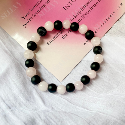 Rose Quartz & Black Onyx Bracelet