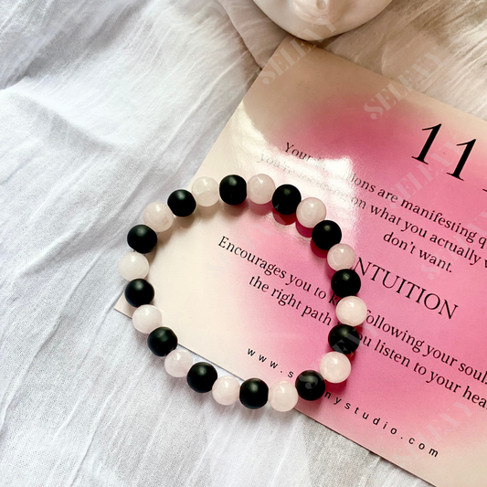 Rose Quartz & Black Onyx Bracelet