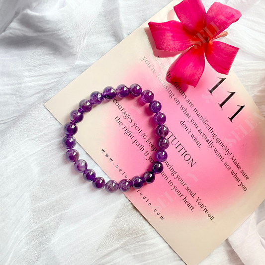 Amethyst Crystal Bracelet, crystal bracelet, healing bracelet, spiritual healing bracelet, growth bracelet
