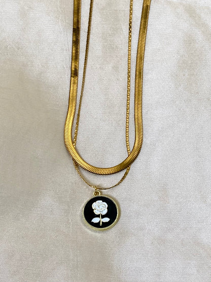Vintage Rose Layered Necklace