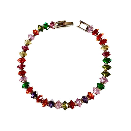 crystal bracelet, tennis bracelet, anti tarnish, waterproof, silver bracelet, kids bracelet