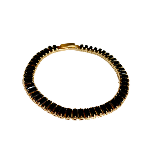 antitarnish bracelet, tennis bracelet, date night wear, party wear, luxury wear, girls jewellery, women jewellery, hypoallergenic jewels, gift for women, black lover, black dress accesories